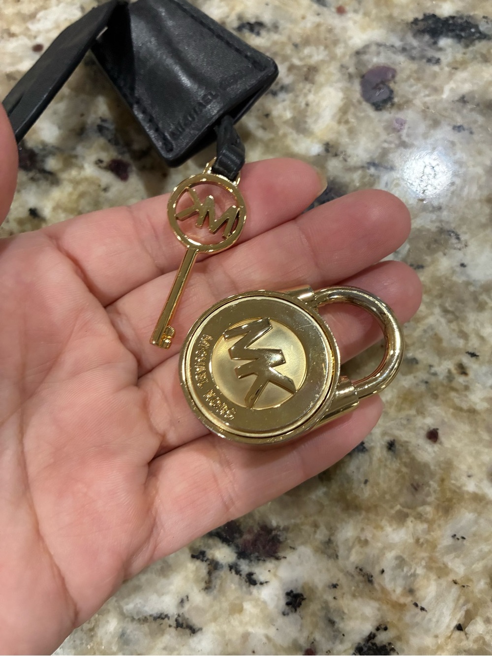 Michael Kors Gold Tone MK Padlock Key Charm with Logo Key small one